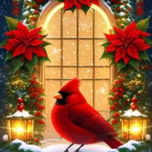 Cardinal Diamond Painting Kits for Adults Beginners - Christmas Cardinal Diamond Art Kits for Adults, Full Drill DIY 5D Diamond Painting Birds Gem Art Crafts Kits for Home Wall Decor 12x16 inch