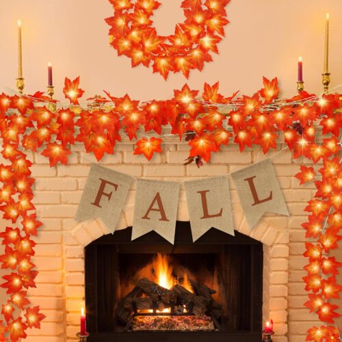 20FT Fall Decor - 2 Pack Fall Leaves Garland