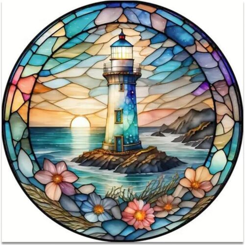 5D Stained Glass Lighthouse Diamond Painting