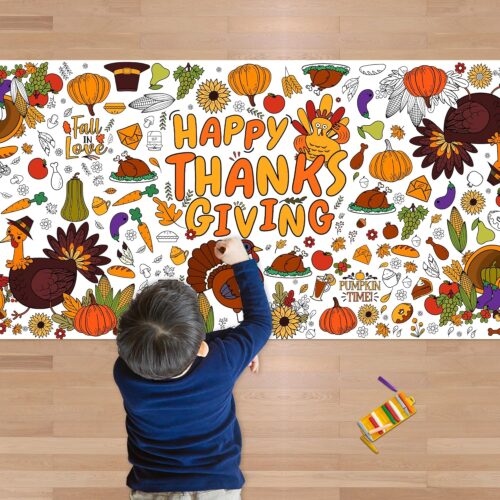 Thanksgiving Giant Coloring Poster/Tablecloth-Thanksgiving Crafts