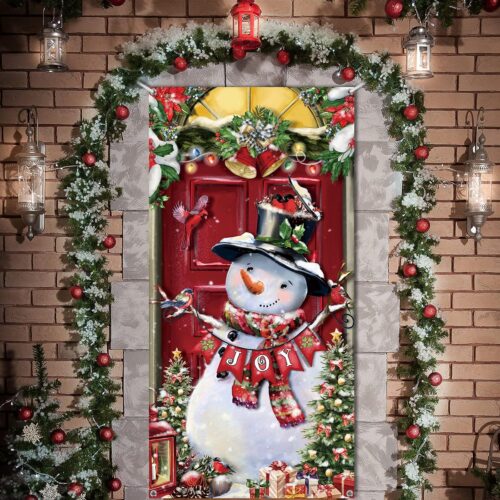 1 Christmas Snowman Door Cover Decorations