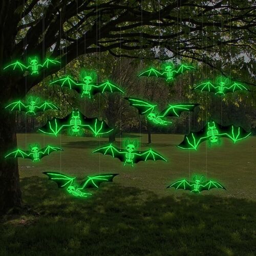 1 Hanging Bats Halloween Decorations Outdoor