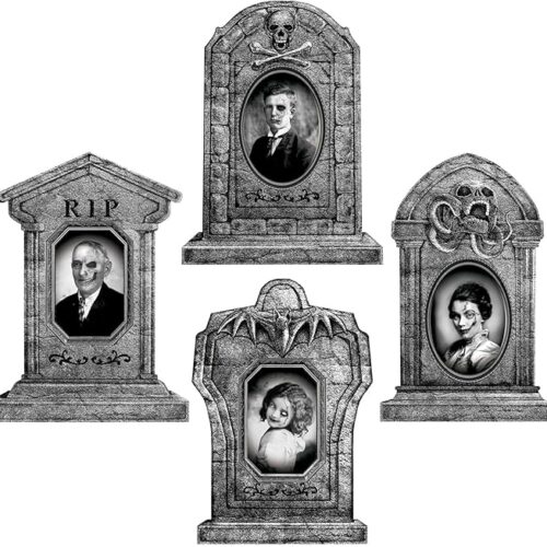 1 Graveyard Tombstones Halloween Decorations Outdoor