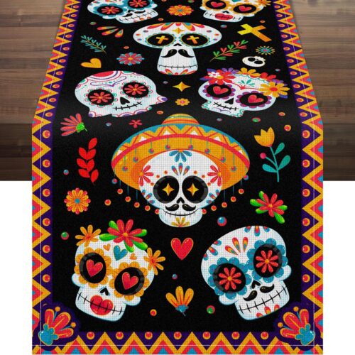 Day of The Dead Table Runner