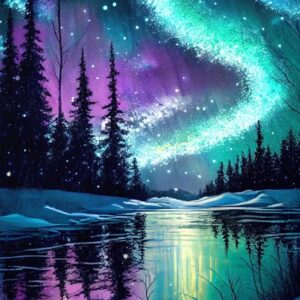 Aurora Landscape Diamond Art Kits for Adults