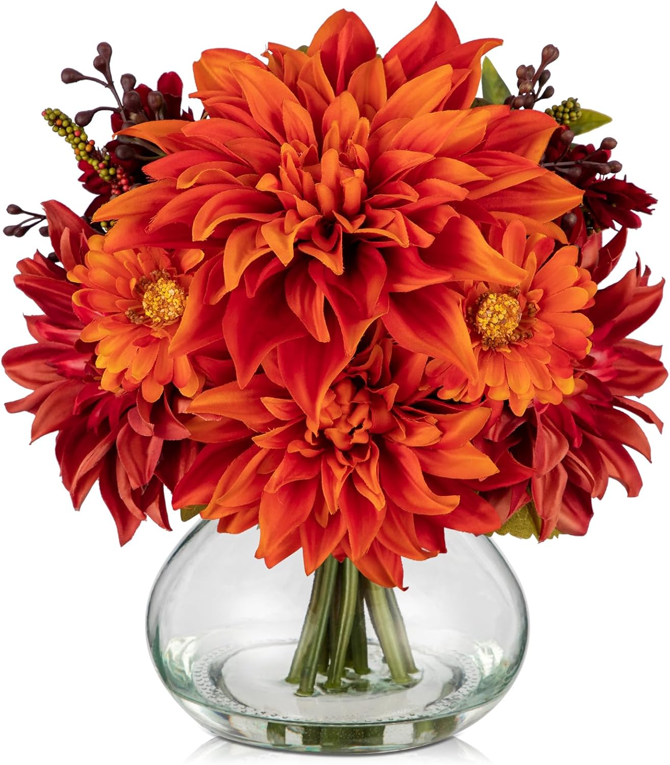 Faux Fall Flowers in Vase