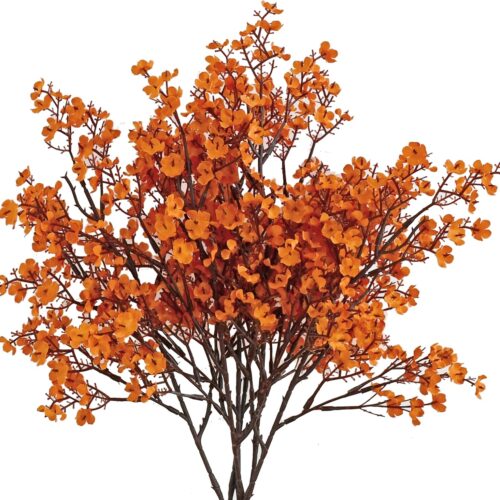 6pcs Orange Artificial Flowers Silk Fall