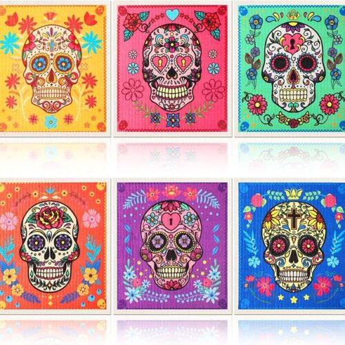 6 Pieces Day of The Dead Sugar Skull