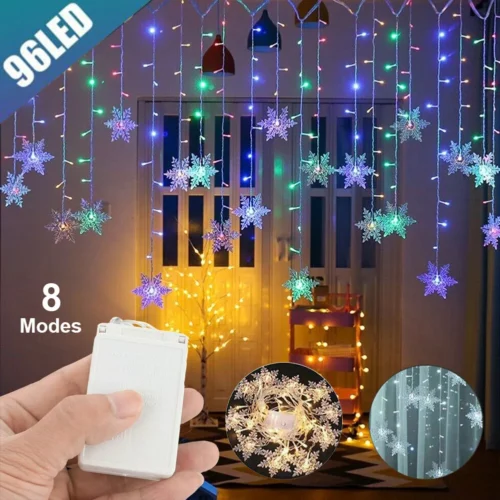 Snowflake Fairy Curtain String Lights