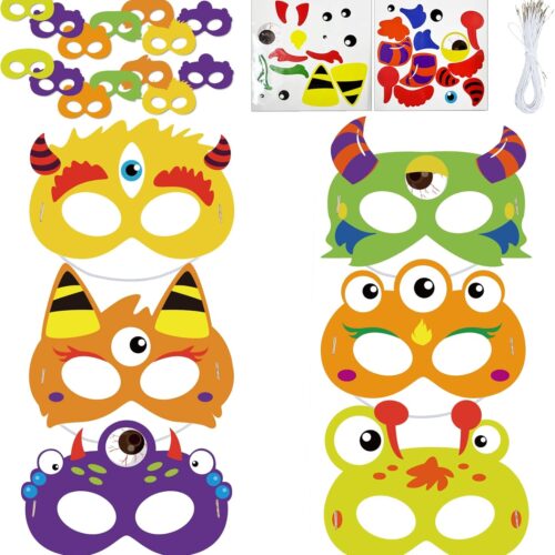 30 Packs Halloween Monster Masks Craft for Kindergarten Kids
