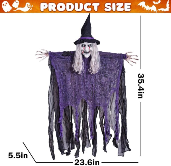 Hanging Ghost Witch & Grim Reapers & Ghost Pumpkin for Halloween Outdoor Indoor Decor 2