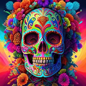 The Dead Diamond Art Flower and Skull Diamond Painting Full Drill Beginners Craft Kits