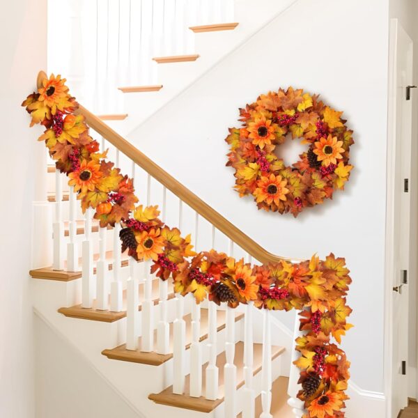 Thanksgiving Table Fireplace Door Frame Doorway Backdrop Harvest Decor 2