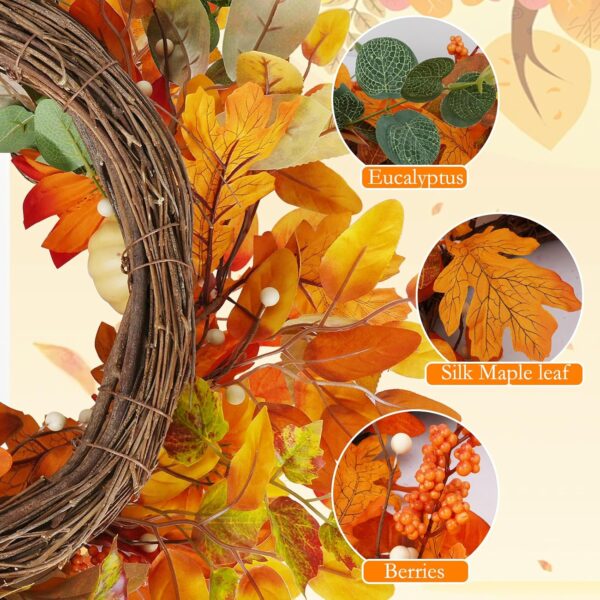 Autumn Sunflowers Wreath with Dahlias Fall Eucalyptus Wreath 3