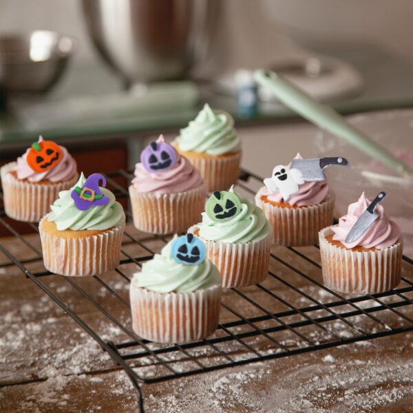 Halloween Cake Decoration, Royal Icing Decorations for Cakes, Pumpkins, Knife, Axe, Ghosts, Magic Hat 4