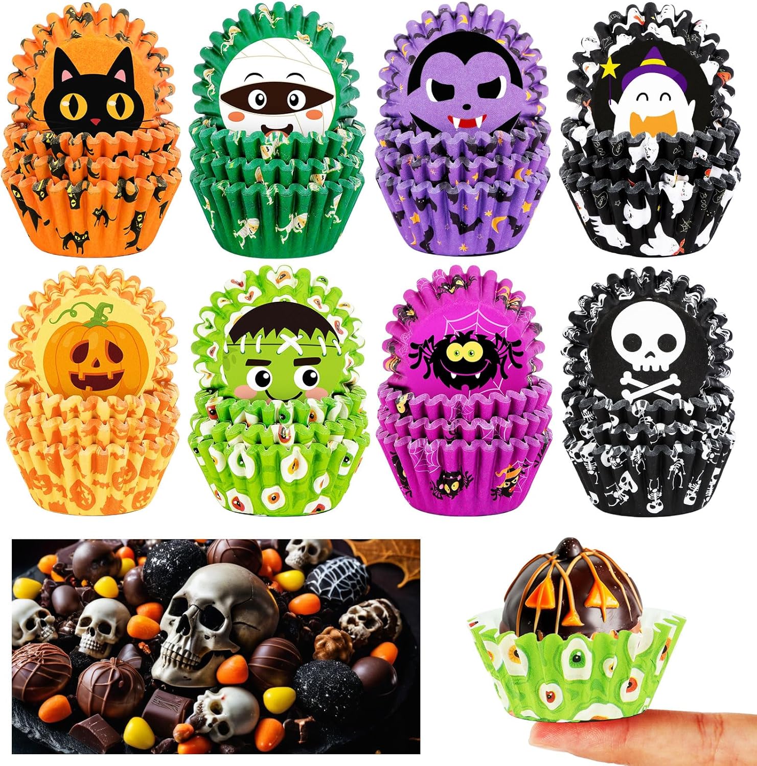 Halloween Party Candy Cupcake Decorations Supplies