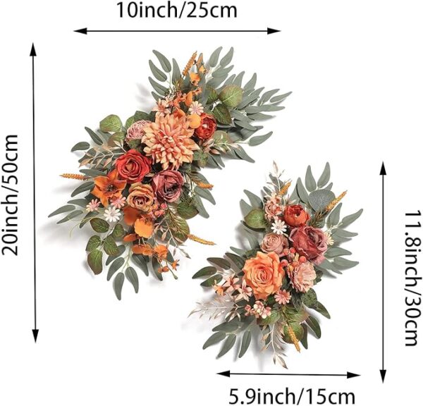 Artificial Wedding Arch Flowers Swag Set of 2 4
