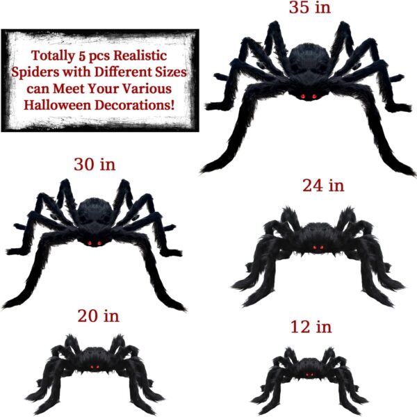 5 Pcs Halloween Spiders Halloween Decorations Outdoor 4