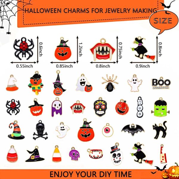145PCS Halloween Charms Beads for Jewelry Making 4