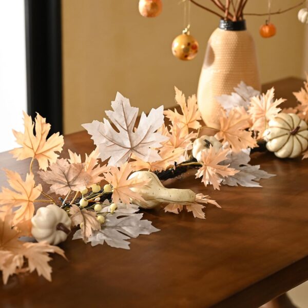 Fall Garland with Lights for Front Door, 4