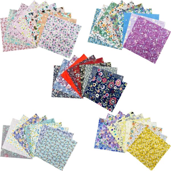 50PCS 10 x 10 inch Floral 100% Cotton Fat Quarters Fabric 3