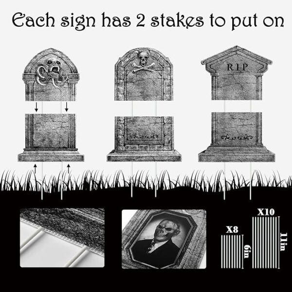 Graveyard Tombstones Halloween Decorations Outdoor 3