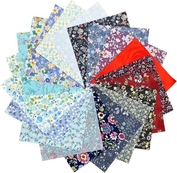 50PCS 10 x 10 inch Floral 100% Cotton Fat Quarters Fabric 2