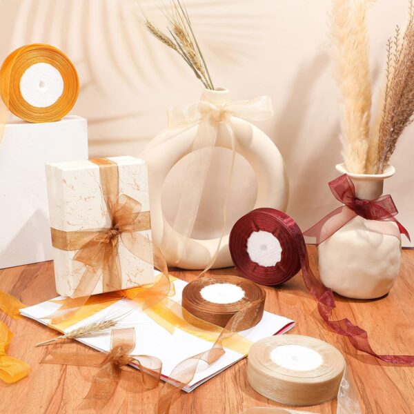 4 Rolls Fall Sheer Chiffon Ribbon 200 Yards 2