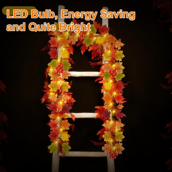 Fall Garland Leafs Lights 4