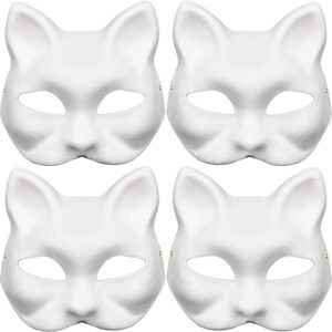 Unpainted Masquerade Masks DIY Paper Mache Mask Cat