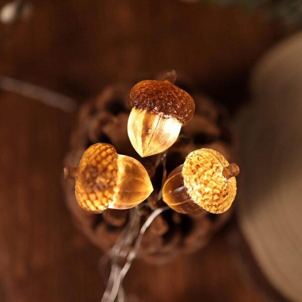 3D Twinkle Acorn Fall Decorations Harvest String Lights 2