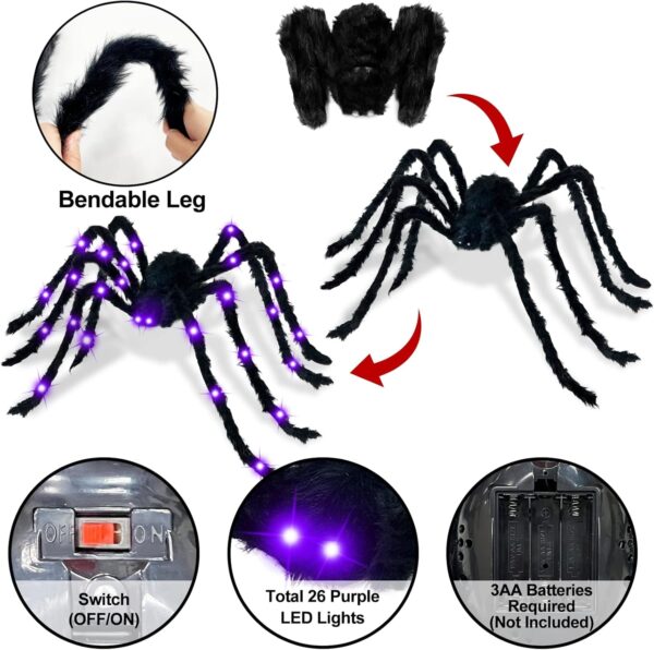 4.9Ft Halloween Decorations Outside Giant Spider 5