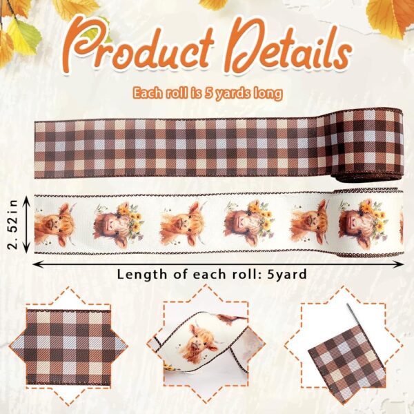 2 Rolls Fall Ribbons for Crafting 2