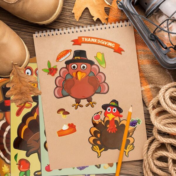 Thanksgiving Stickers, Turkey Stickers, 30 Pcs 3