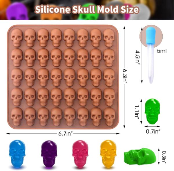Halloween Skull Silicone Molds, 2 Pack 2