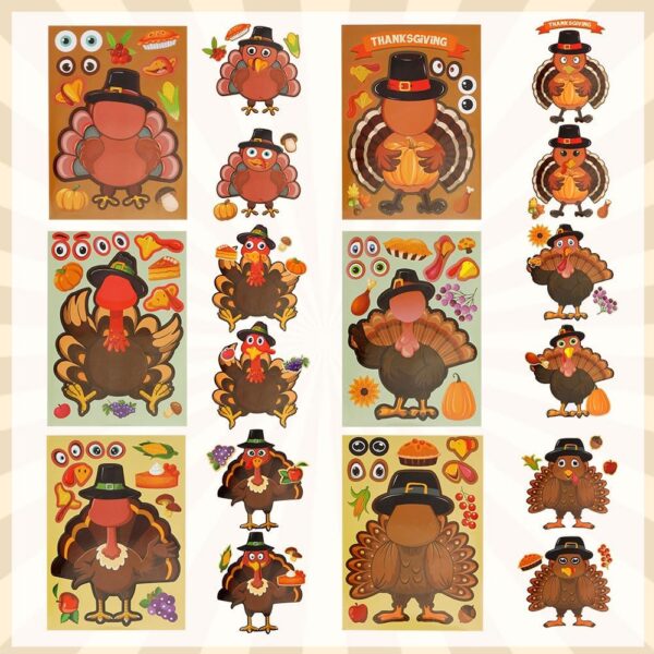 Thanksgiving Stickers, Turkey Stickers, 30 Pcs 5