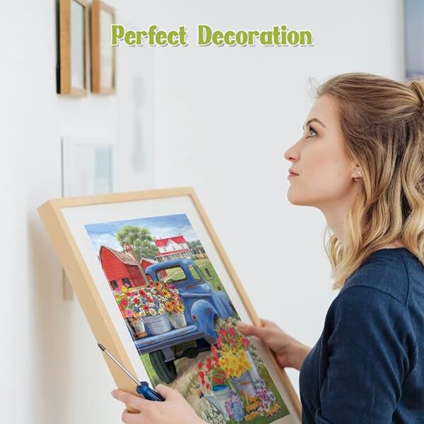 NAIMOER Flowers Truck Diamond Art Kits for Adults - Full Drill Spring Diamond Art Kits, DIY 5D Truck Diamond Art Flowers Diamond Art Kits for Home Wall Decor 30x40cm 3