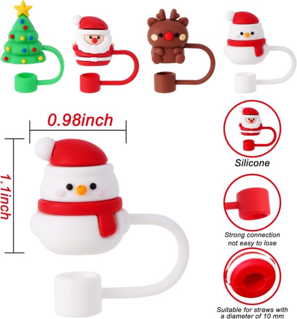 4 Pcs Christmas Straw Cover Cap for Stanley Cup 3