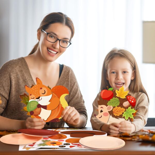 24 Pieces Fall Crafts for Kids Fall Plate Craft Kits 5