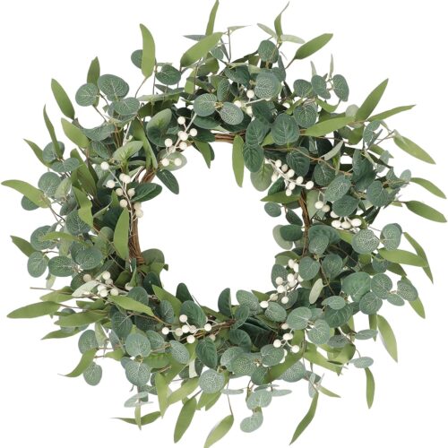 71XkQ6cpQ6L._AC_SL1500_ 20in Artificial Eucalyptus Wreath for Front Door
