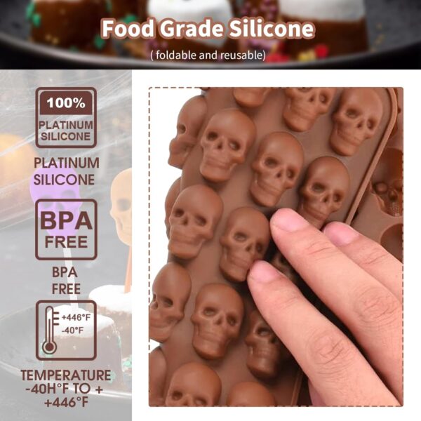 Halloween Skull Silicone Molds, 2 Pack 5