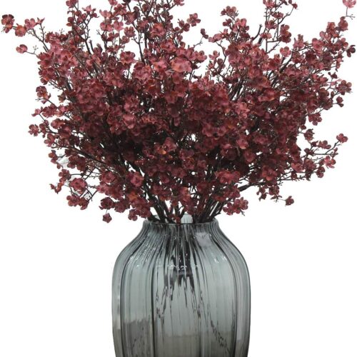 Babys Breath Silk Artificial Flowers Burgundy