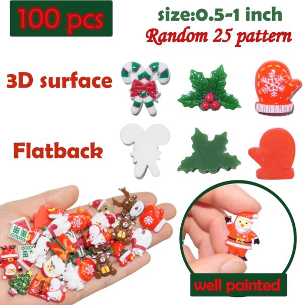 Christmas Resin Charms for Crafts,100 Pcs 3