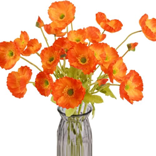 6pcs Artificial Poppy Silk Fall Flowers