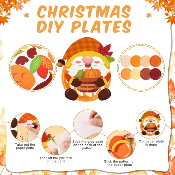 24 Pieces Fall Crafts for Kids Fall Plate Craft Kits 3