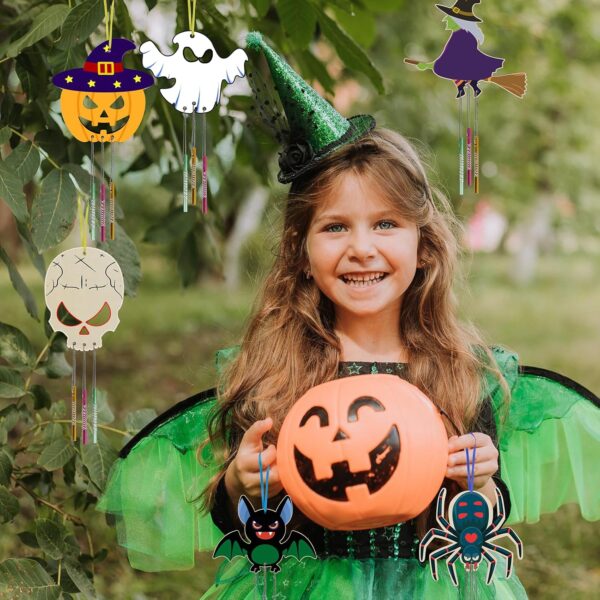 9 Pack Halloween Wind Chime Kit for Kids 3