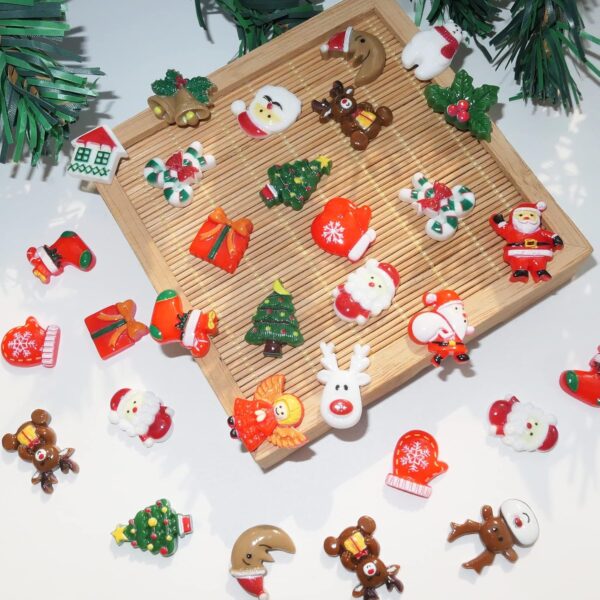Christmas Resin Charms for Crafts,100 Pcs 4