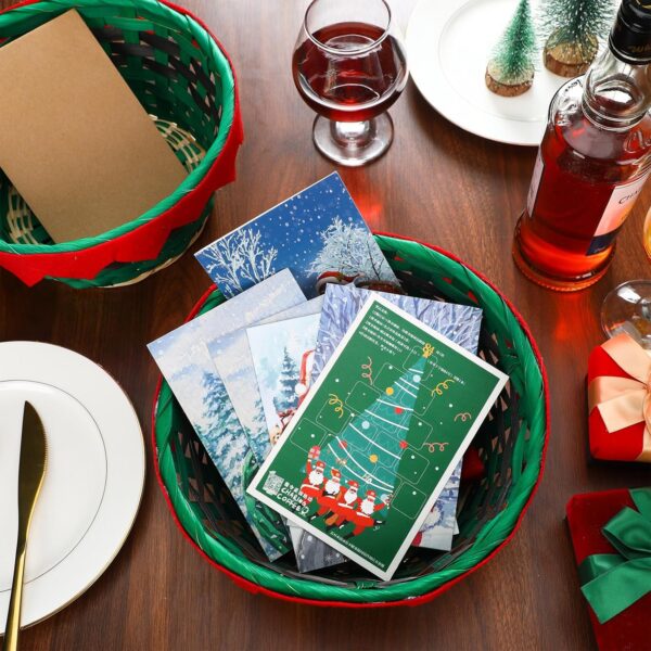 6 Pcs Christmas Baskets Round Gift Empty 5