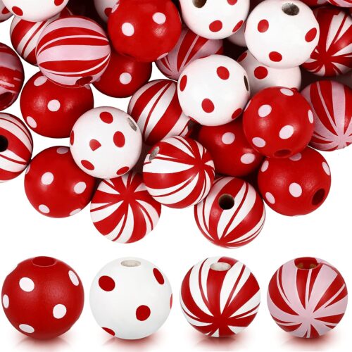 100 Pieces Christmas Beads Candy Cane