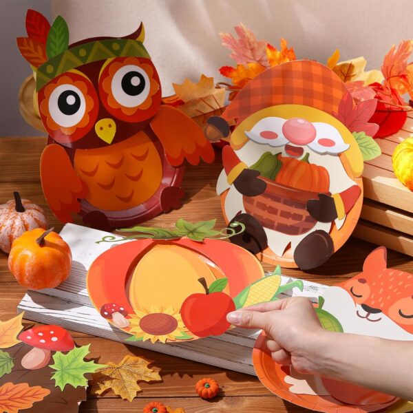 24 Pieces Fall Crafts for Kids Fall Plate Craft Kits 4